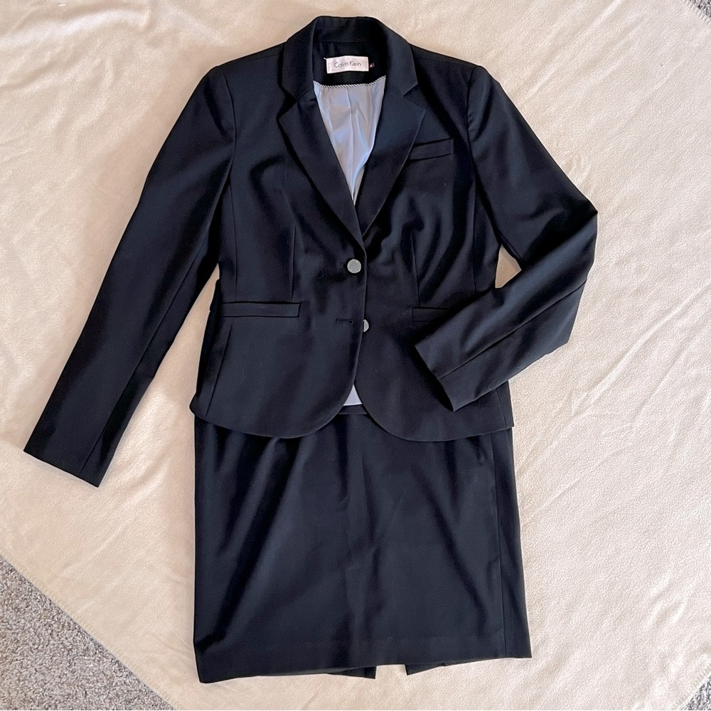 Calvin Klein black skirt suit, size 4
